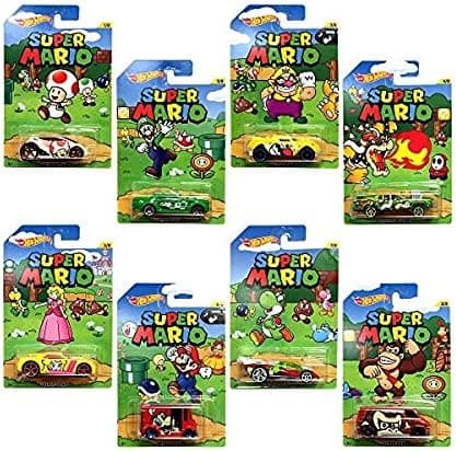 Hot Wheels, Super Mario, Bundle of 8 Die-Cast Cars, 1:64 Scale