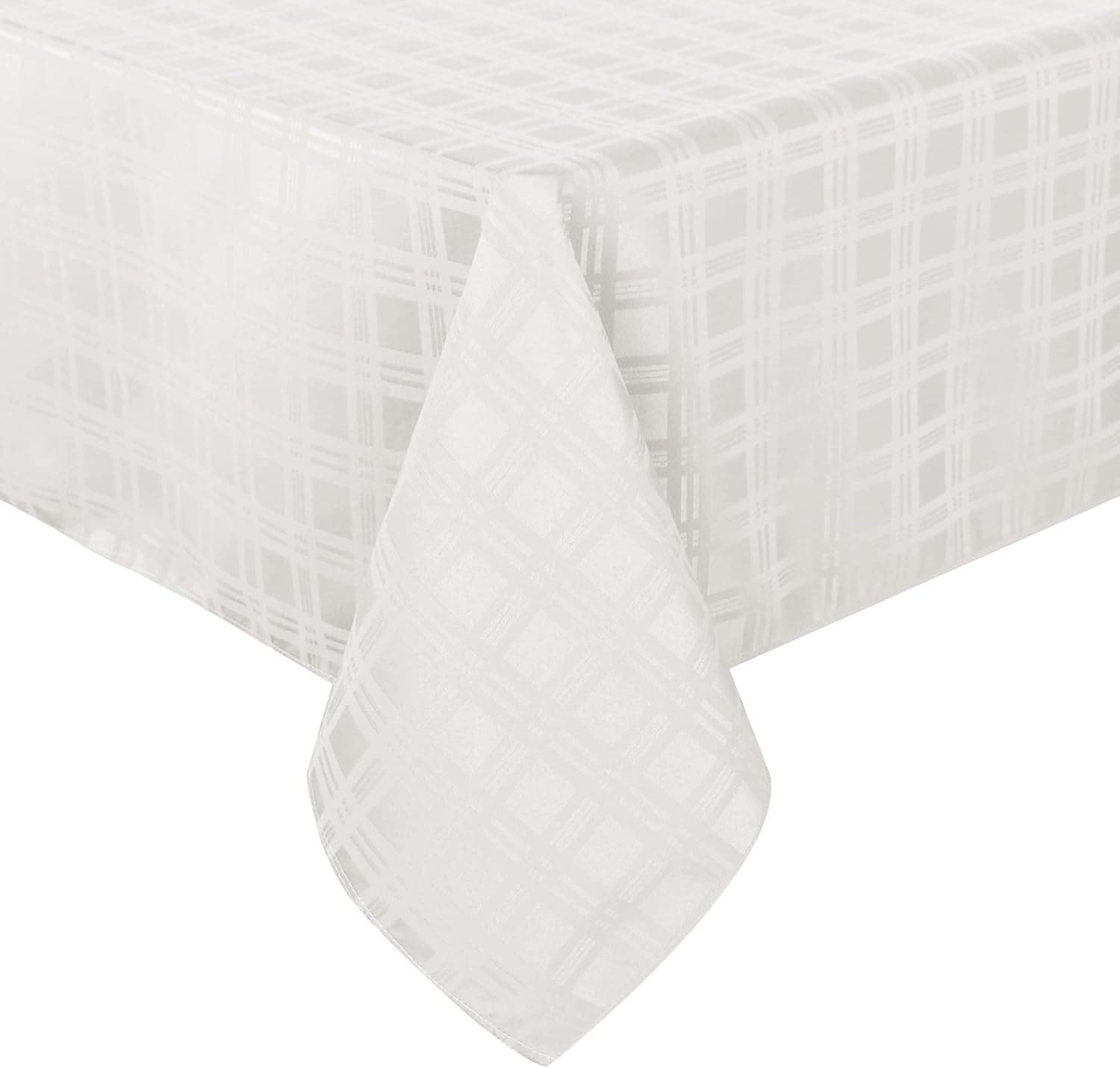 Obstal 210GSM Rectangle Table Cloth, Water Resistance Microfiber Tablecloth, Decorative Fabric Table Cover for Outdoor and Indoor Use (Ivory, 60 x 60 Inch)
