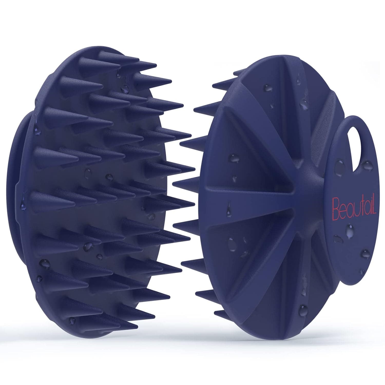 BEAUTAIL Hair Scalp Massager Shampoo Brush, Soft Silicone Head Care Scrubber Exfoliator for Dandruff Removal and Hair Growth, Shower Washing Hair Scrub Brush Tool for Women Men Pet, 1 Pack, Dark Blue