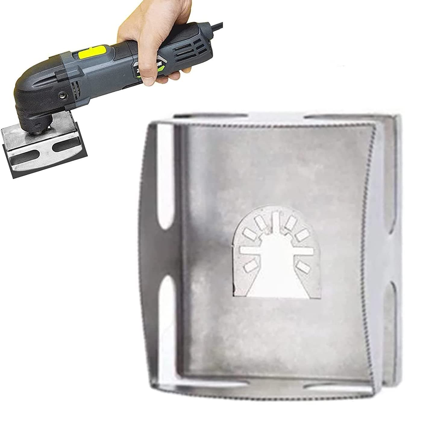 Slot Cutter, Square Rectangle Milling Cutter Carving One Step in Place, Stainless Steel Slot Cutter Quickly for Plastic Metal or Low-Voltage Electrical Boxes Mounting Compatible (Square)