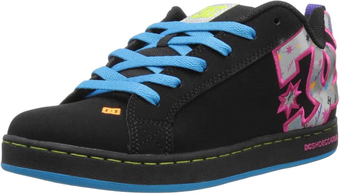 DC unisex-child Court Graffik Sneaker, Black/Star, 10 US/10 M US