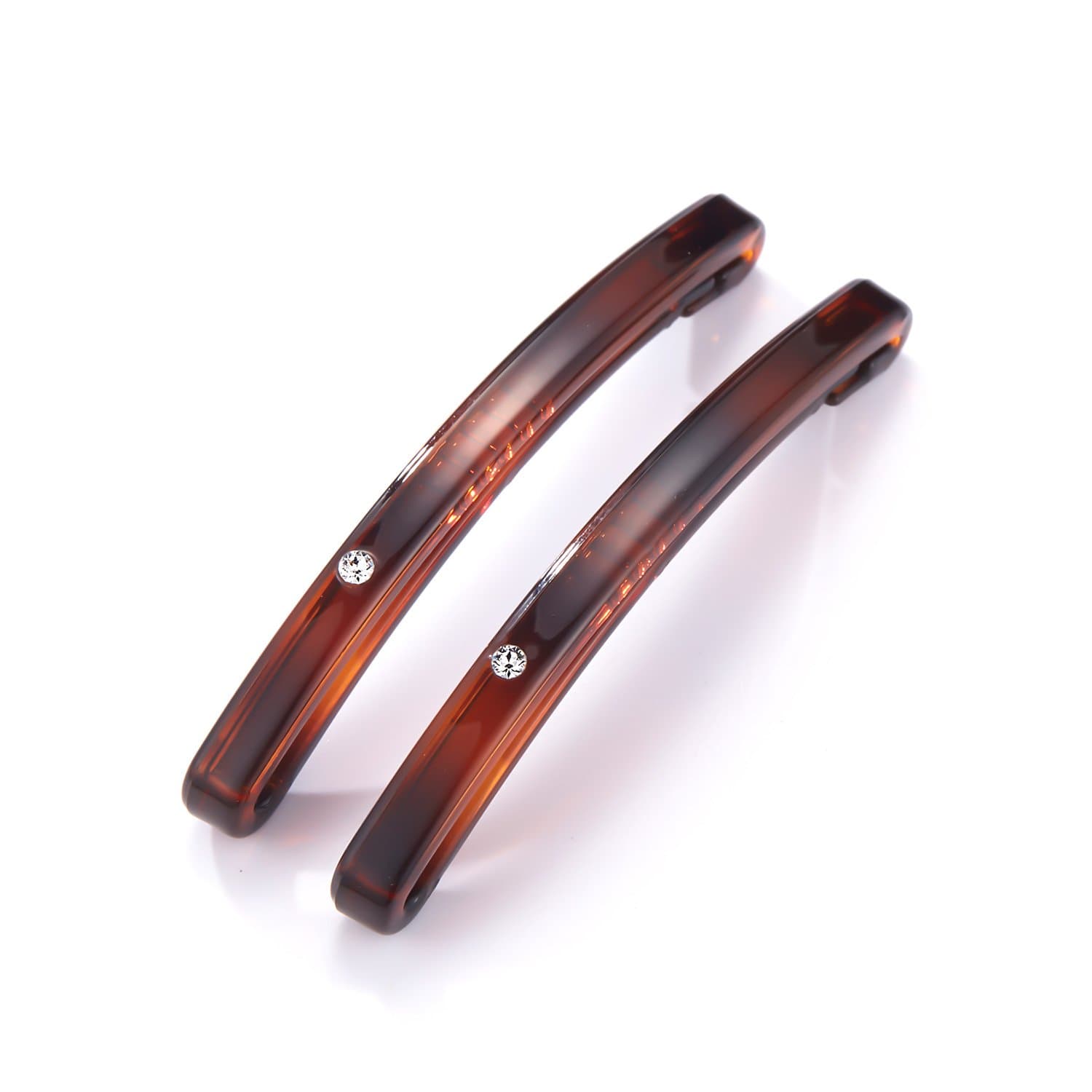 EVITA PERONI Black Tortoise Crystal Resin Hair Clips Bobby Pin Barrettes for Women Girls