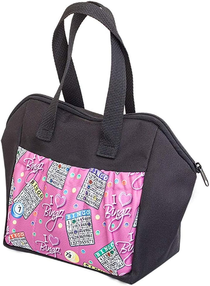 ABS Novelties I Love Bingo Pink Pattern 6 Pocket Tote