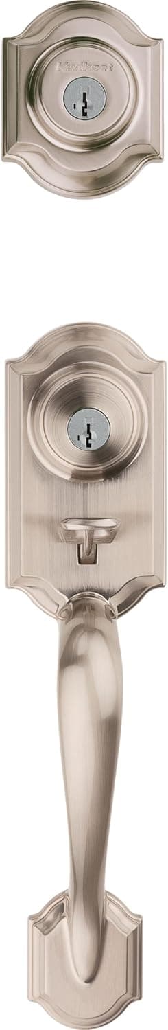 Kwikset 553MNH LIP 15 SMT RCAL 95530-021 Montara Single Cylinder Exterior Only Handleset Featuring SmartKey in Satin Nickel