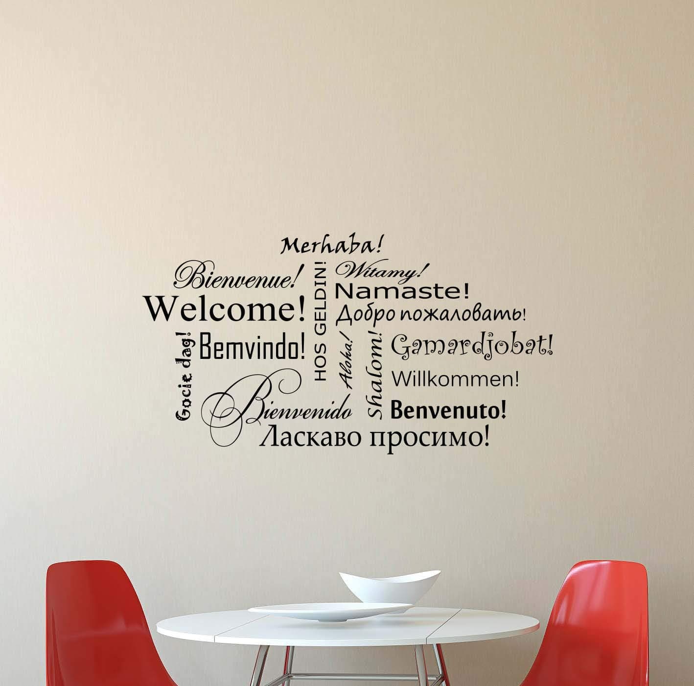Welcome in Different Languages Wall Vinyl Decals Living Room Decorations Abstraction Stickers Housewares Art Therapy Stencils Home Interior 313