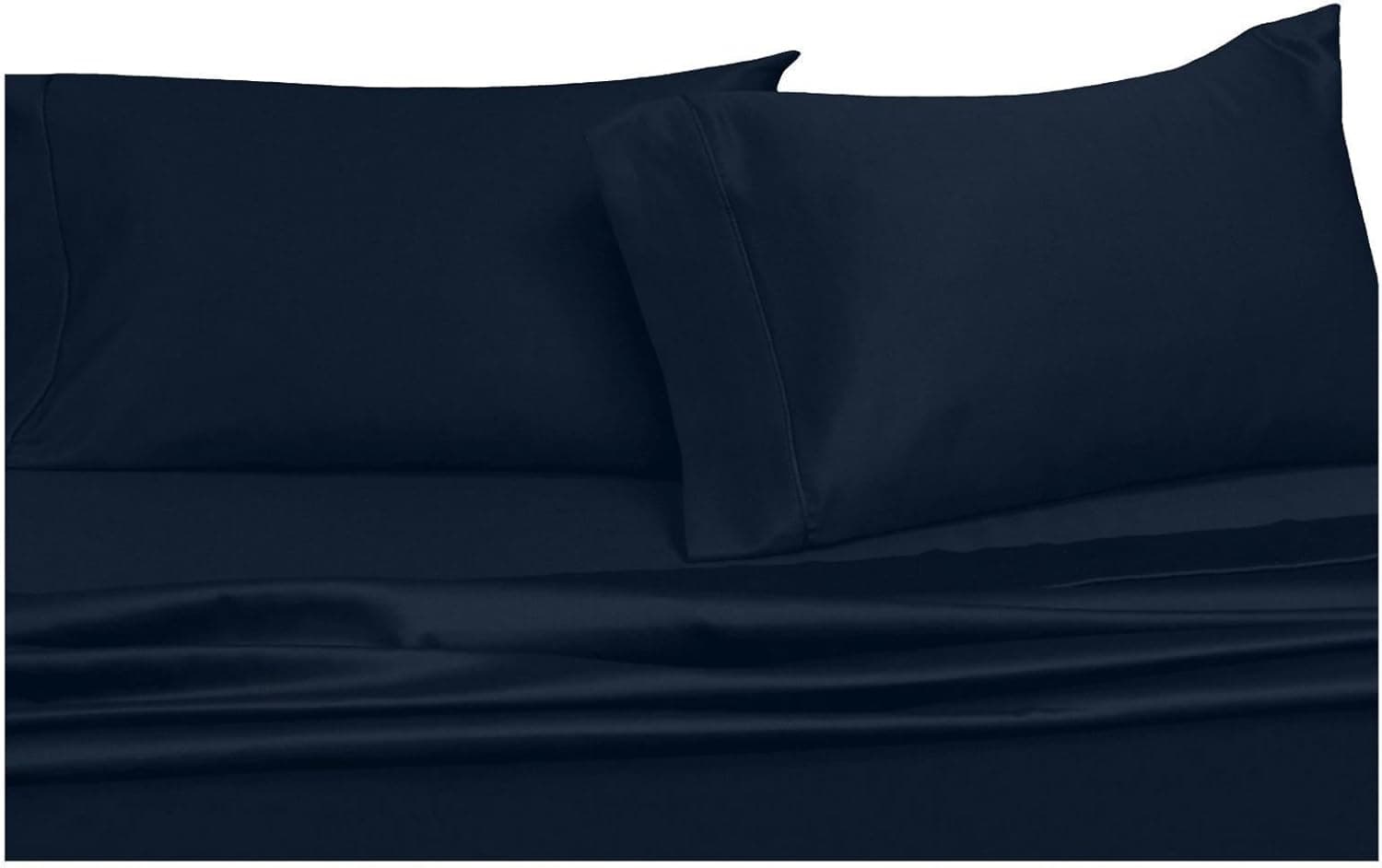 Royal Hotel's Solid Navy 600-Thread-Count 4pc Olympic Queen Bed Sheet Set 100-Percent Cotton, Sateen Solid, Deep Pocket