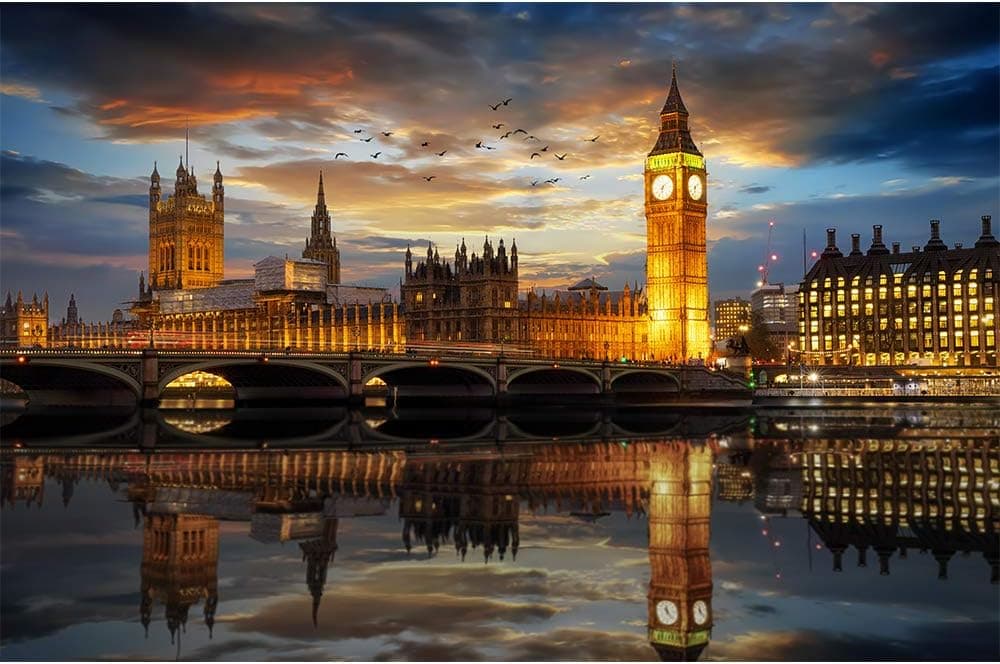 Taiffra Wooden Jigsaw Puzzle, 27.5 x19.7 inch, 1000 Piece Jigsaw Puzzle for Adults Kids, Jigsaw Puzzle 1000 Piece Suitable to Family Friends (London Night)