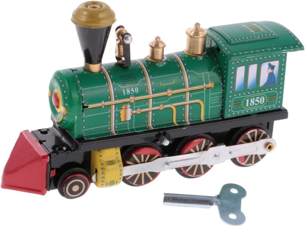 MonkeyJack Wind Up Clockwork Train Locomotive Model Tin Toy Collectible Gift Home Decor