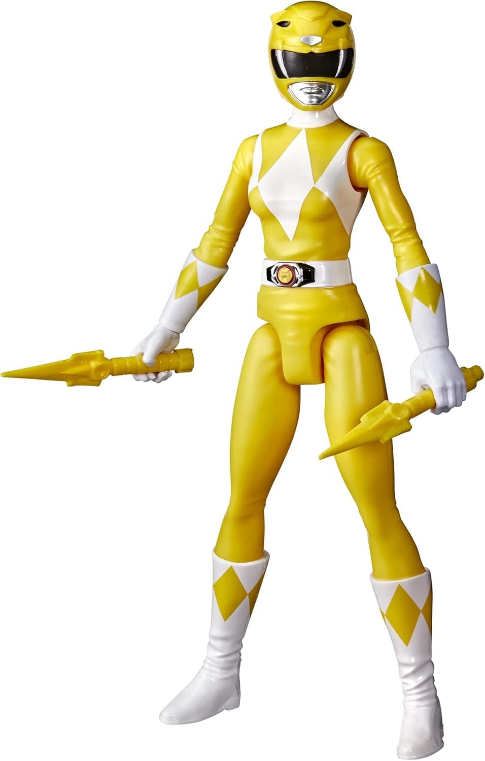Power Rangers Mighty Morphin Yellow Ranger 12-Inch Action Figure Toy Inspired by Classic TV Show, Power Daggers Accessories
