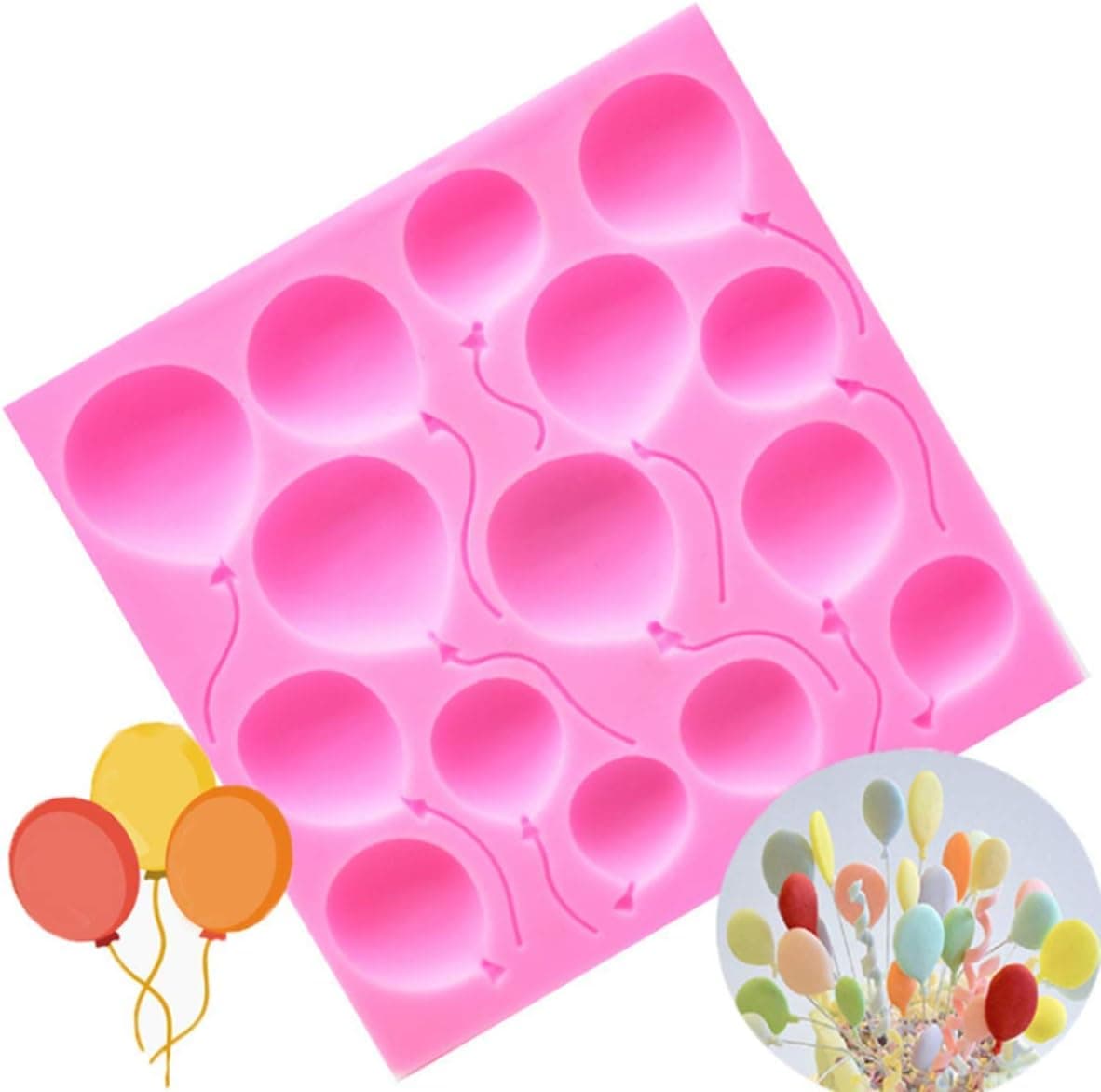 Birthday Balloons Fondant Cake Silicone Molds Cupcake Moulds Baking Tools (Random Color)