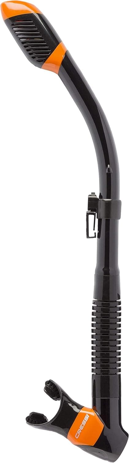 Cressi Adult Diving Dry Snorkel with Splash Guard and Top Valve - Supernova Dry: Designed in Italy