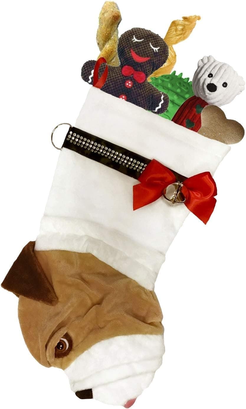 Hearth Hounds | English Bulldog | Realistic Dog Christmas Stocking for Holidays Present for Pets and Animal Lovers, Great Gift Bag for New Dog Owner Or Doggie Birthday