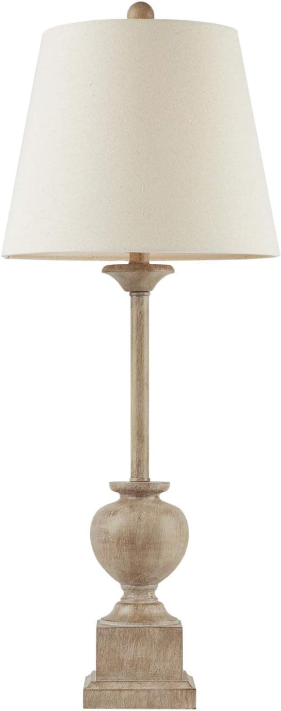 MARTHA STEWART Klein Table Lamp Living Room Decor - Slender Base, Tapered Drum Shade, Modern Home Office Desk Lighting, Nightstand Reading Light for Bedroom, 12" X 12" X 32", Brown, 12" Wx12 Dx32 H