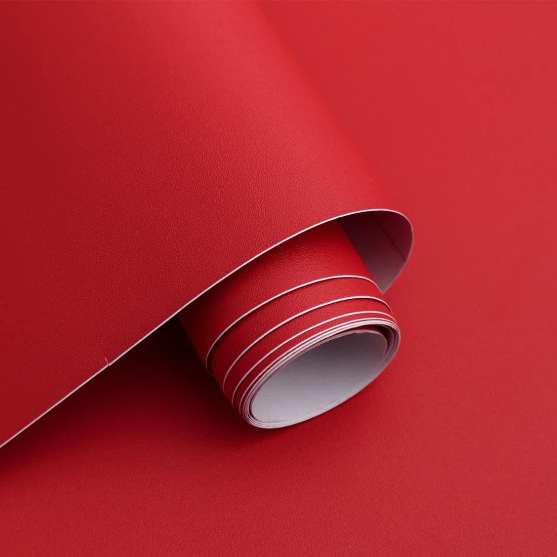 15.7" X118”Red Wallpaper Red Contact Paper Solid Color Peel and Stick Wallpaper Matte Red Contact Paper for Cabinets Self Adhesive Wallpaper for Kitchen Countertops Wall
