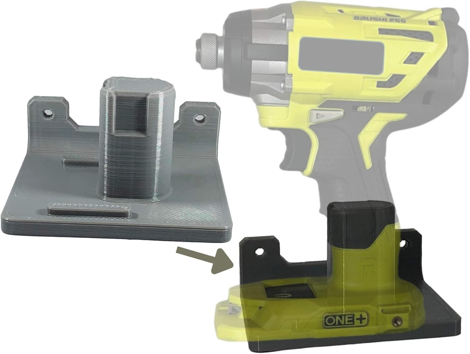 Mount for Ryobi Tools | Tool Holder for Ryobi 18V | Organization for Ryobi Tools | Mounting Bracket for Ryobi 18V | Storage for Ryobi Tool | Garage Organization for Ryobi | Power Tool Storage