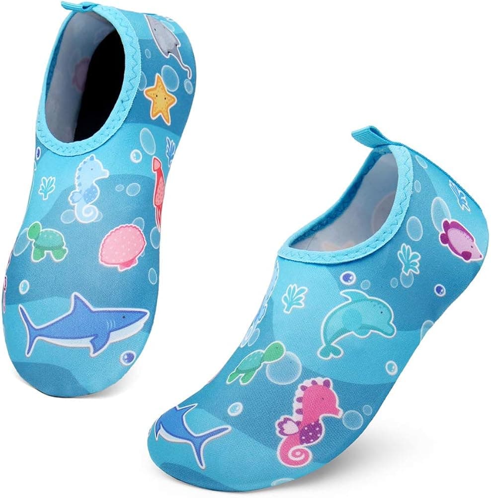 UBFEN Kids Water Shoes Girls Boys Aqua Socks Quick Dry Toddler Barefoot Shoes for Infant Baby Swim Beach Ocean 7-8.5 Toddler