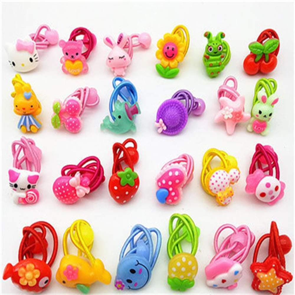 Cute Cartoon Baby Children Girls Little Princess Girls Cartoon Elastic Hair Ties Head Hair Tie Bands Ropes Girls Ponytail Random Style, No Repeated Styles