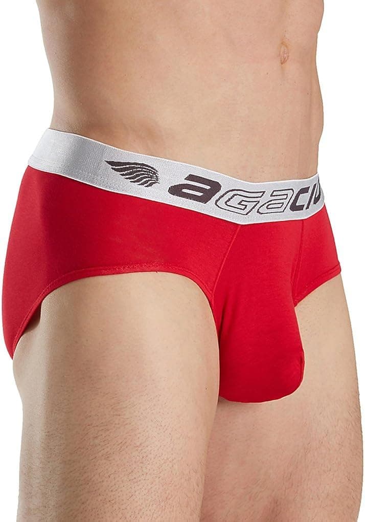 Agacio Mens Ultra Soft Breathable Comfortable Sexy Pouch Enhancing Brief Underwear