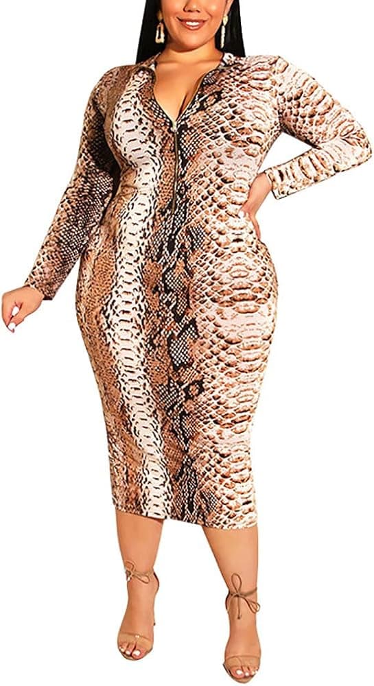 Nhicdns Plus Size Dress for Women Floral Print with Belt Long Sleeve V-Neck Maxi Dresses for Birthday Club Party