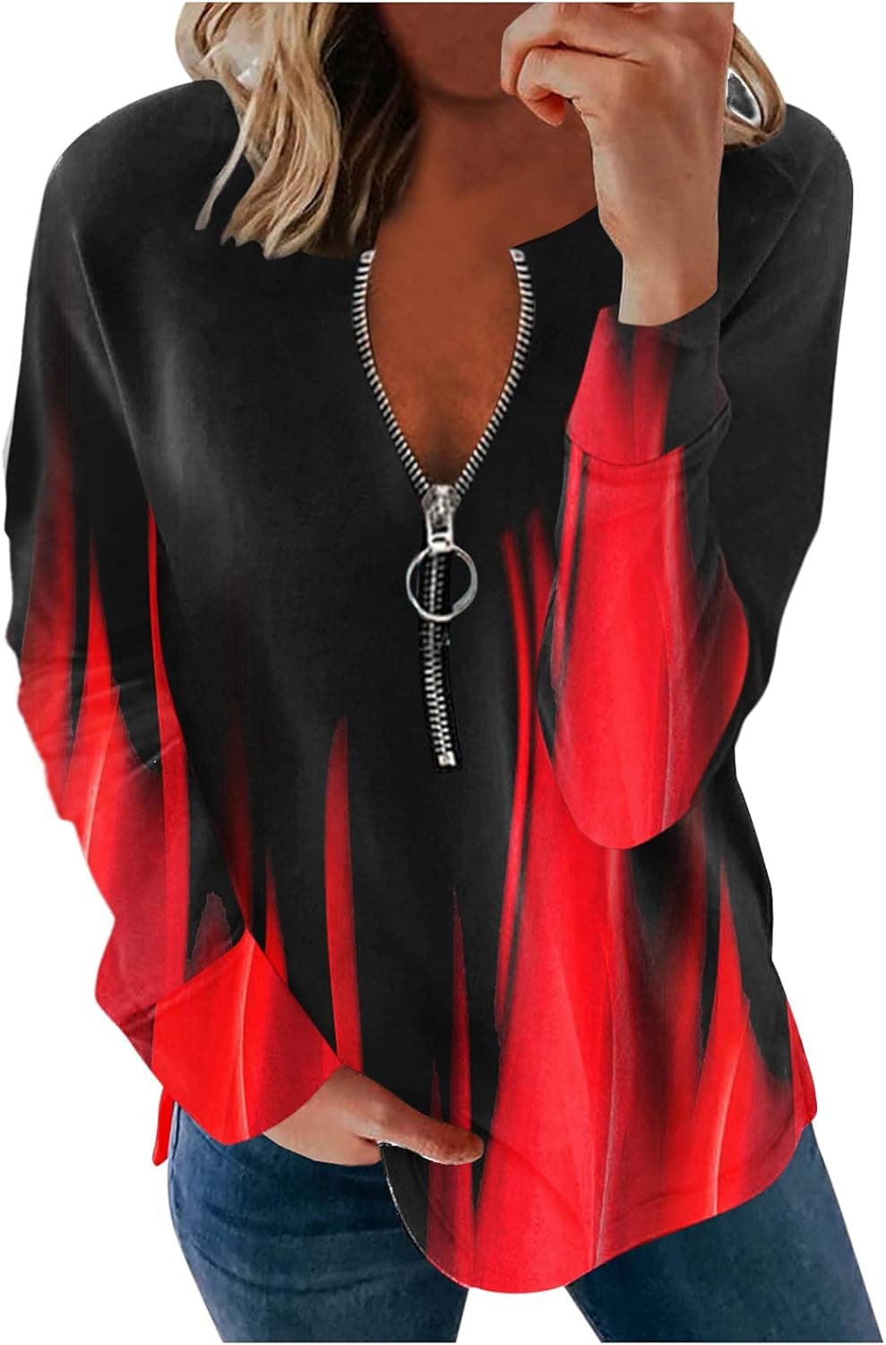CKCC v Neck Cuffed Sleeve Shirt Corduroy Button up Shirt Women Womens Raglan Clothing Women Tops Womens Tops Womens Blouses Tunics Womens Tops Tops Blouses Fancy Long Sleeve Shirt 04 # Red X-Large