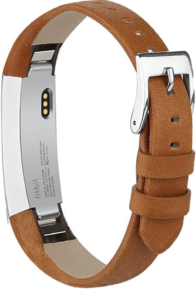 AK Bands Compatible with Fitbit Alta HR Bands, Genuine Leather Adjustable Comfortable Wristbands for Fitbit Alta HR/Fitbit Alta