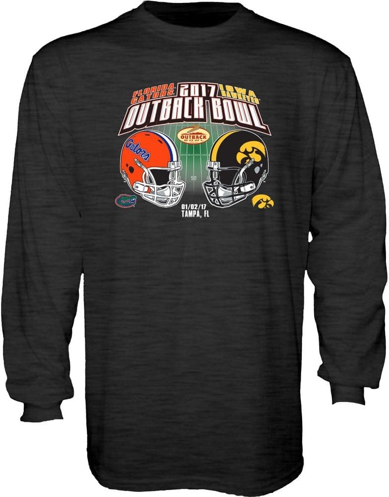 Elite Fan Shop Florida Vs Iowa Outback Bowl Long Sleeve Tshirt Charcoal