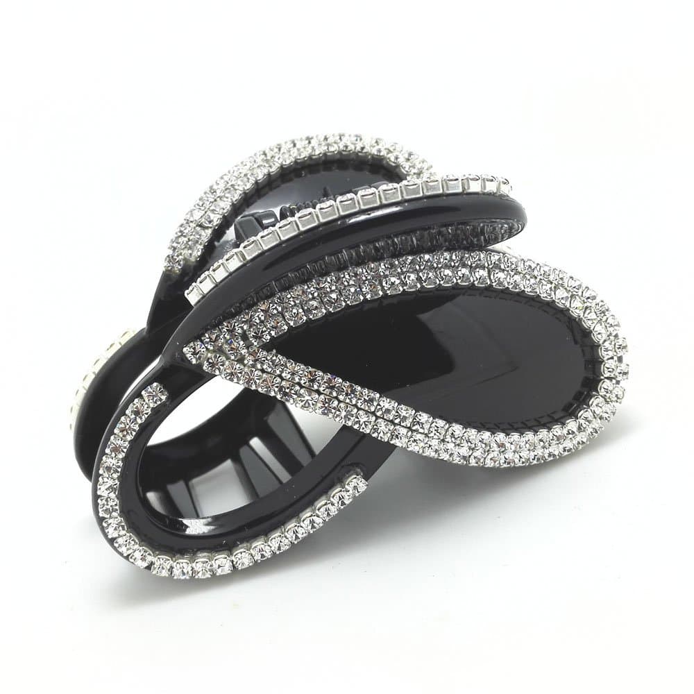 Meilliwish Diamond Butterfly Hair Clip Claw (D14)(Black)
