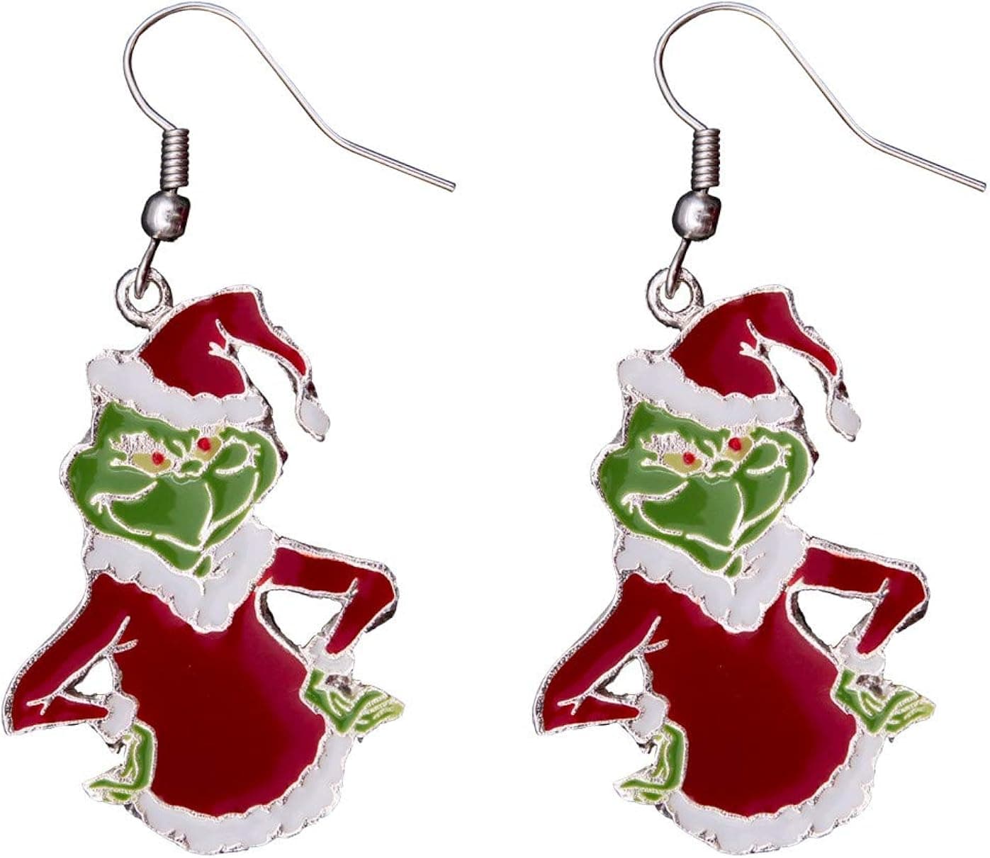 Della's Designs Grinch Dangle Earrings for Women of all ages, Vividly Colorful & Wismical