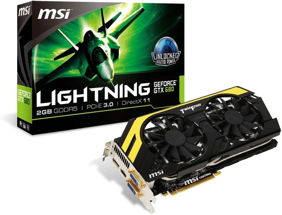 MSI NVIDIA GeForce GTX 680 2GB GDDR5 2DVI/HDMI/DispayPort PCI-Express Video Card (N680GTX LIGHTNING)