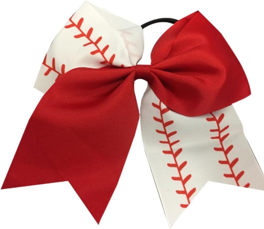 Infinity Collection Softball Hair Bows- 6.5" Softball Cheer Bows- Softball Hair Accessories- Perfect Softball Player Gift