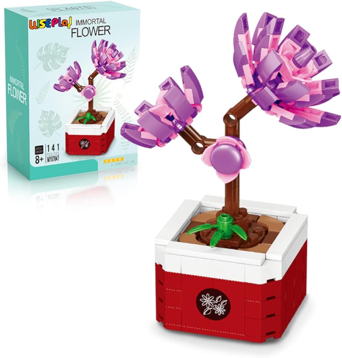 WISEPLAY Succulent Building Blocks Set - Christmas Stocking Stuffers for Woman and Teens Girls - Unique Flower Home Décor Idea - Build & Display Creative Building Project for Women and Teens