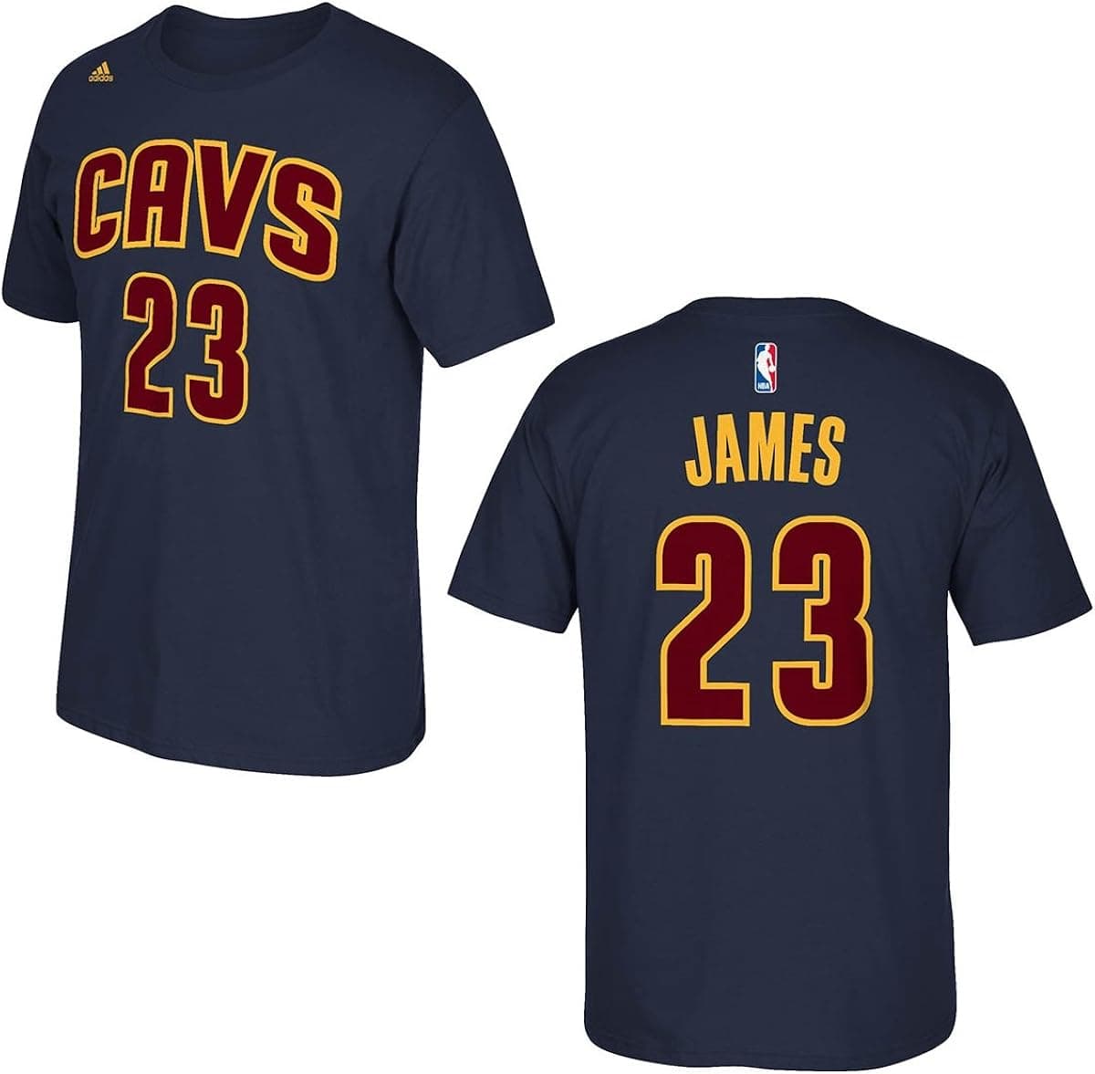 Adidas Lebron James Cleveland Cavaliers Navy Game Time Jersey Name and Number T-Shirt