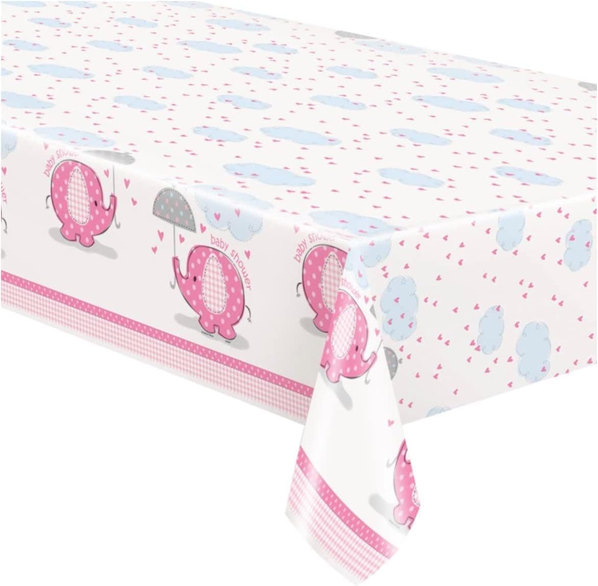 Unique Pink Elephant Rectangular Plastic Table Cover | 54" x 84" 1 Pc, 84" x 54"