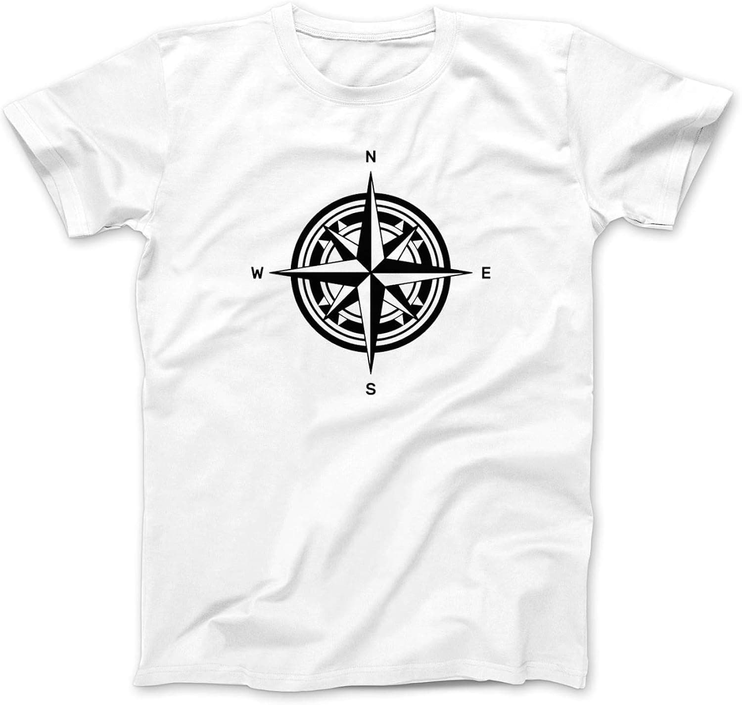 Simple Compass Cool Design - Men's Fashion T-Shirt (Large) White