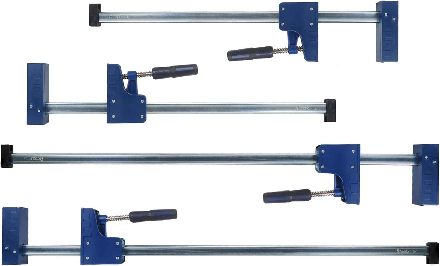 Set of 2 Each 24 inch and 2 each 36 Inch Taytools 90 Degree Parallel Clamp Jaw Depth 3-3/4 Inch 900 Pounds Clamping Pressure