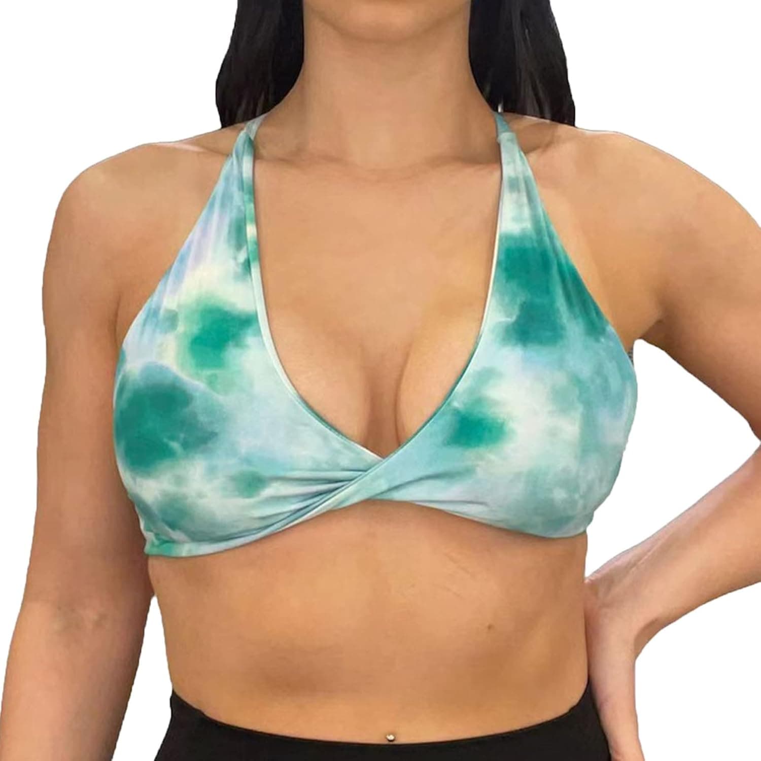 Aoxjox Women's Workout Sports Bras Fitness Backless Padded Sienna Low Impact Bra Yoga Crop Tank Top