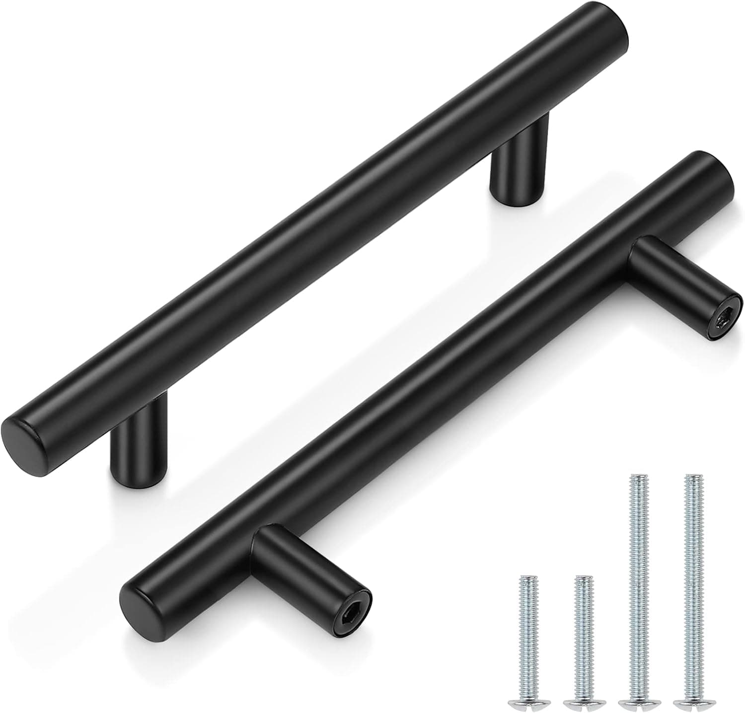 Probrico 10 Pack|4 Inch Black Drawer Handles Dresser Pulls, Cabinet Handles Stainless Steel Pulls for Kitchen Closet Cupboard Wardrobe Bathroom Vanity Nightstand Coffee Table Chest of Drawers