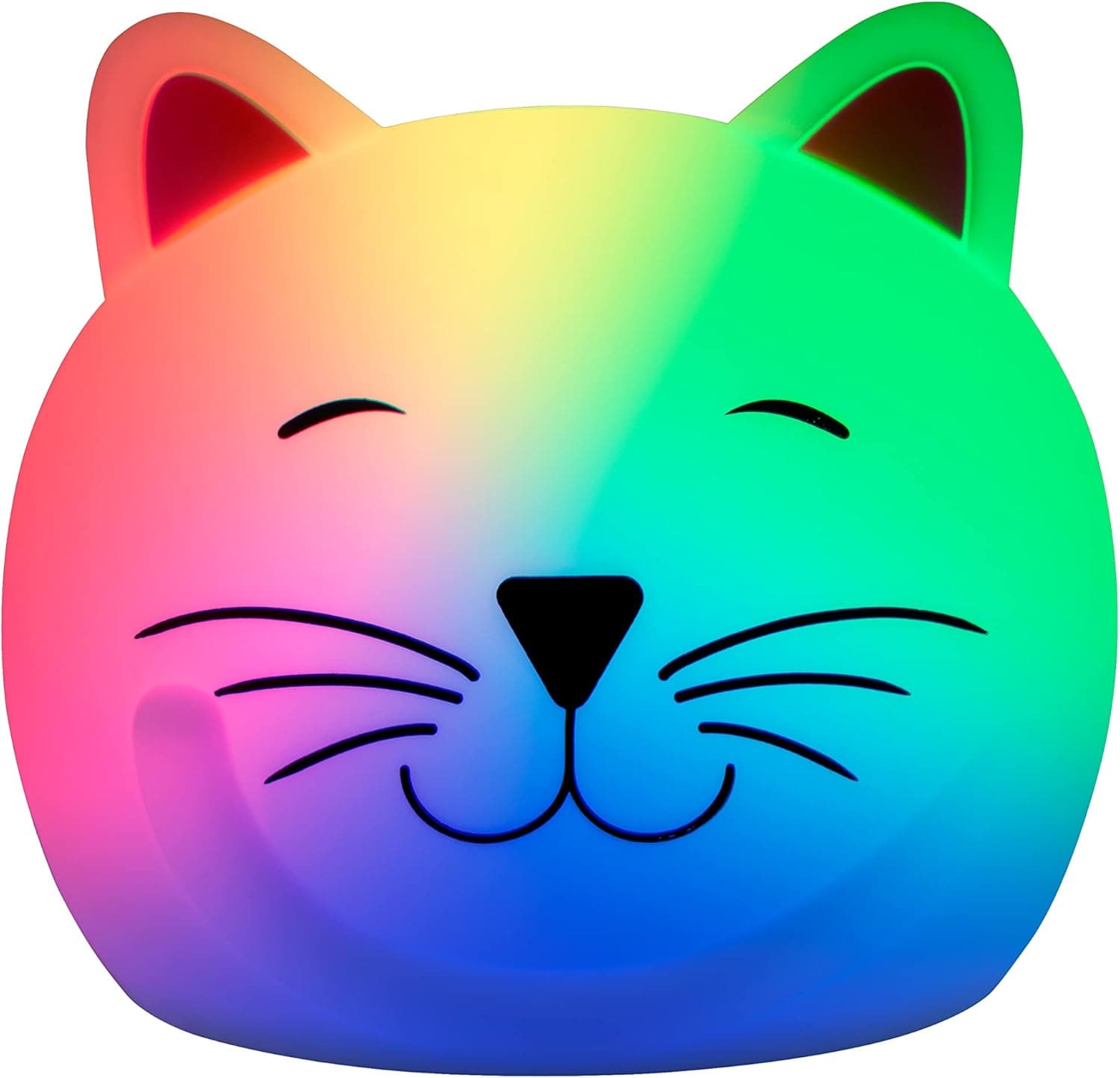 Lights by Night Kitten Squishy Light, LED, Tap, 3 AAA Battery Operated, Customizable, Bedrooms, Playrooms, Desk & More, Kitten Squishy Night Light – 60234 , White