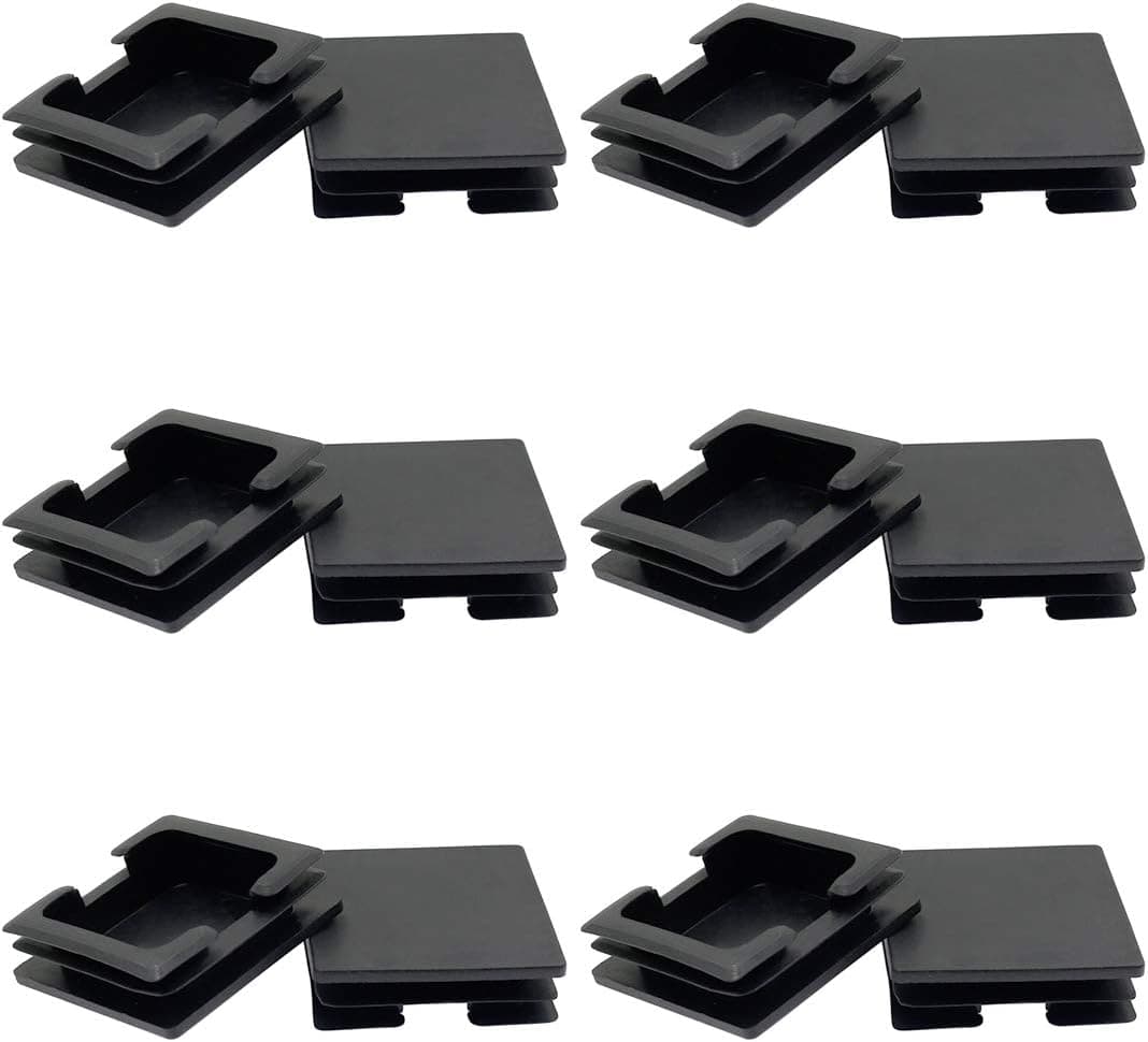 Suiwotin 12Pack 75mm (3 Inch) Square Plastic Plug, Square Tubing End Caps, Tubing Post End Cap for Square Tubing/Black Plastic Square Plugs