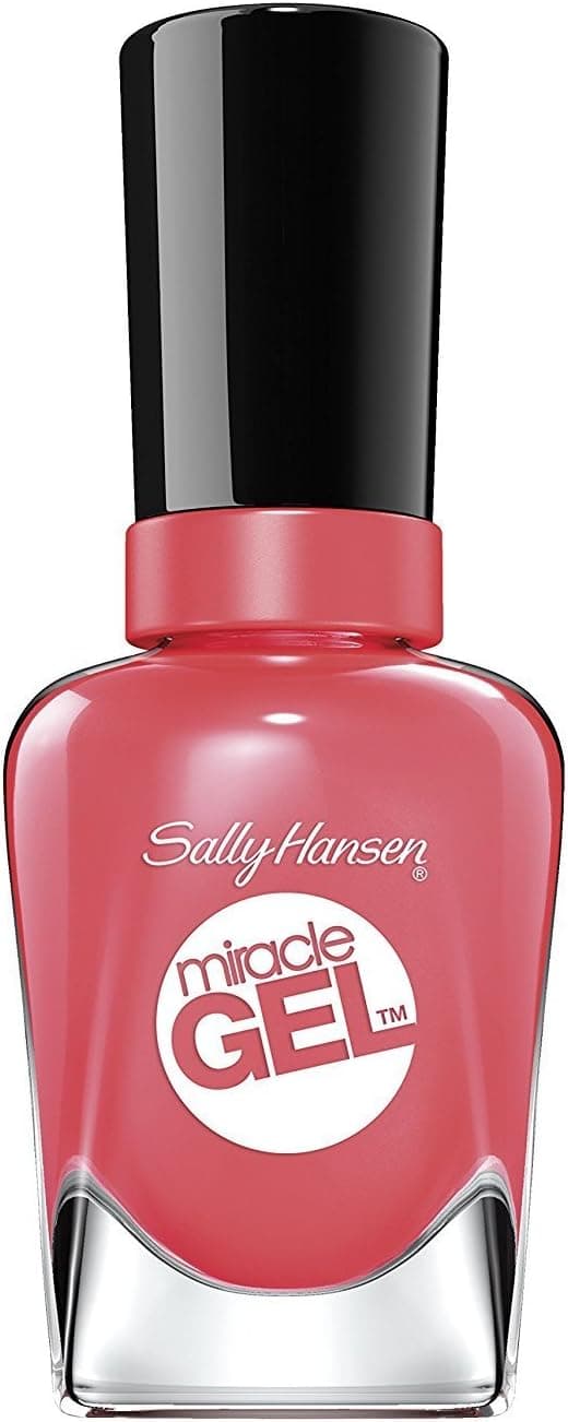 Sally Hansen Miracle Gel, Nail Polish 131 Coral Carnival + TOP COAT (1 pack)