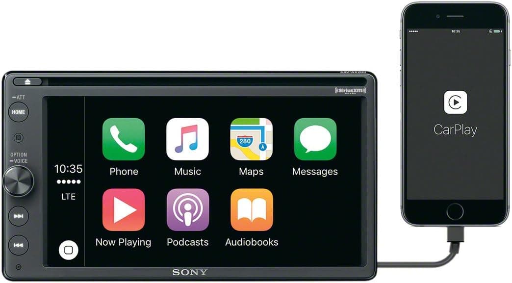 Sony XAV-AX200 DVD Receiver w/Bluetooth MP3 Satellite Radio, Apple Car Play and Android Auto (Disco by Manufacturer)
