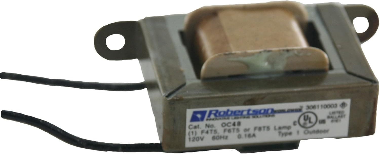 ROBERTSON 3P10001 0C48 /A mBallast, Fluorescent, Preheat Start, T5 (F8T5), 1 Lamp, NPF, 120Vac.