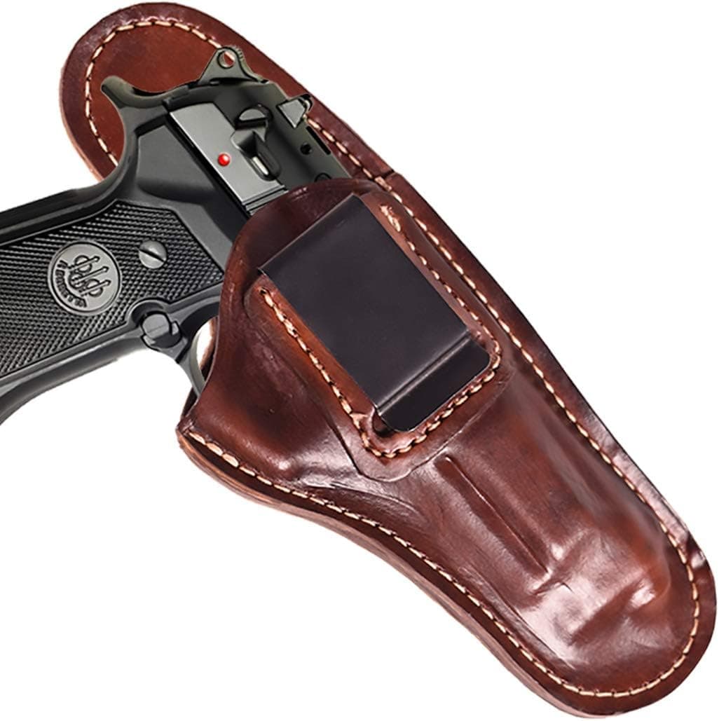 Leather IWB Belt Clip Holster for Beretta 92FS| Concealed Carry Inside The Waistband Holster for B92FS| Proudly Made in The USA| Leather Pistol Holster (Right Hand)