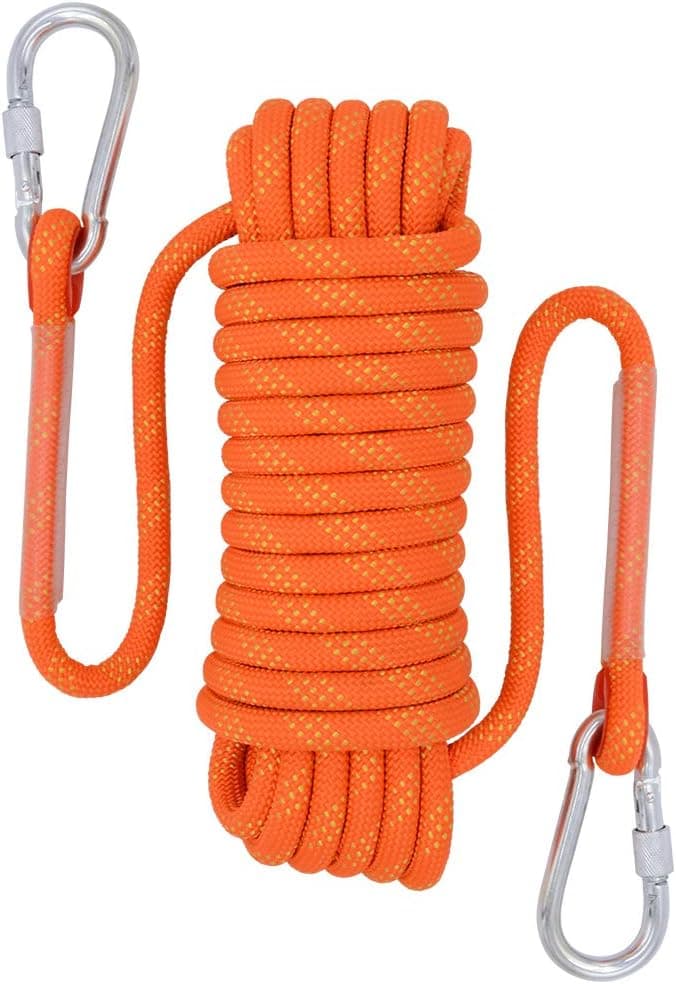 Rock Climbing Rope, 12mm Diameter Static Outdoor Hiking Accessories High Strength Cord Safety Rope (10m,32ft)(20m,65ft) (30m,98ft) (40m, 131ft) (50m,164ft)