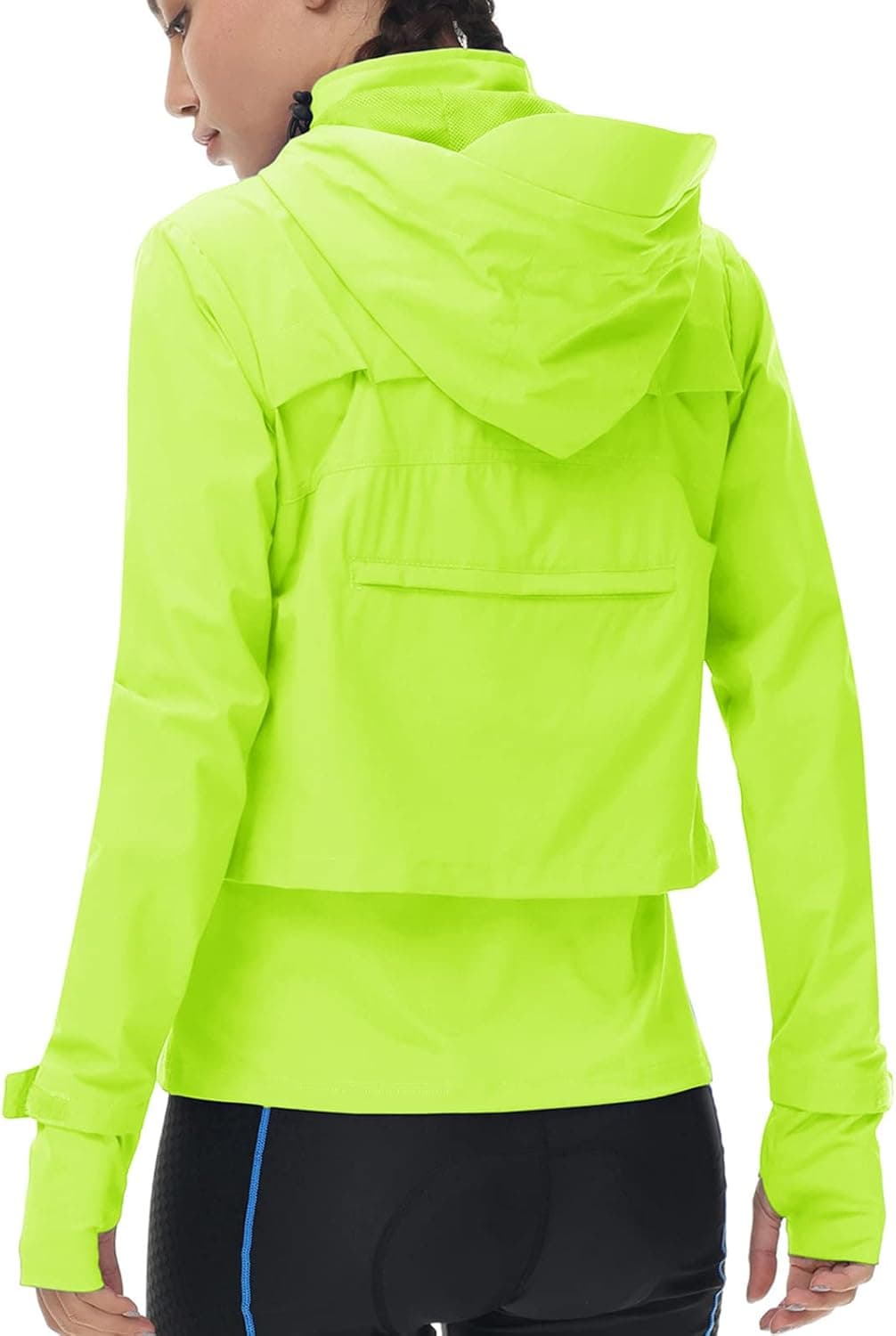 JACK SMITH Women Cycling Running Rain Jackets Water Resistant Reflective Hooded Windbreaker Lightweight Hiking Travel Coat