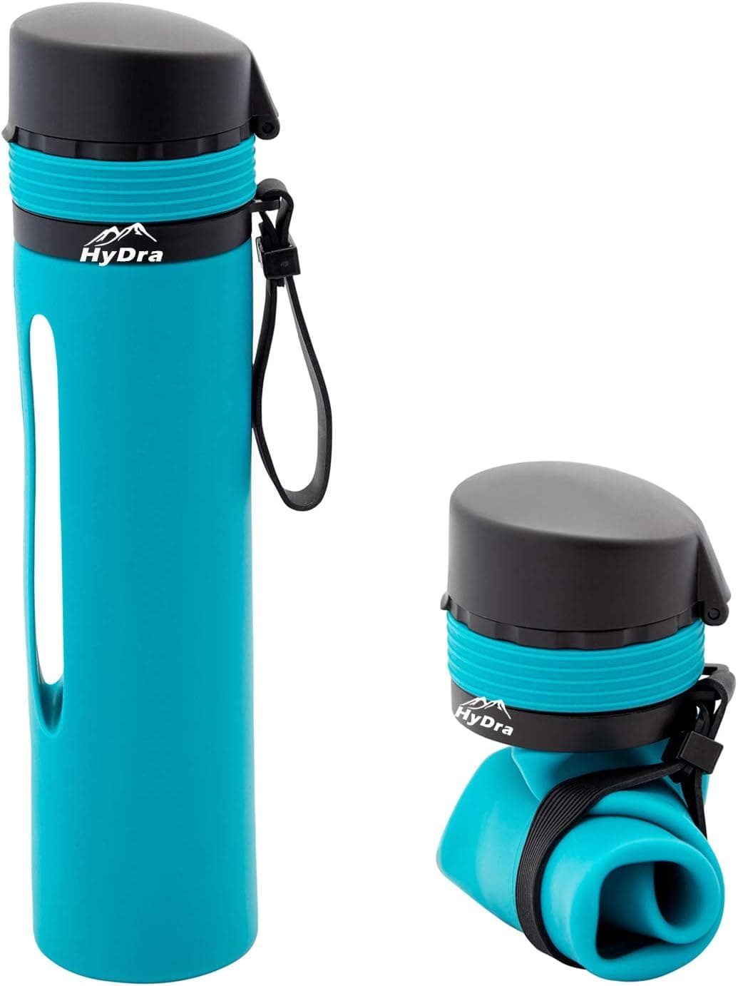 HyDra Bottle | Collapsible Portable Silicone Water Bottle with Straw | 20 oz | Leak-Proof | BPA Free & FDA Approved | Travel & Outdoor Friendly |