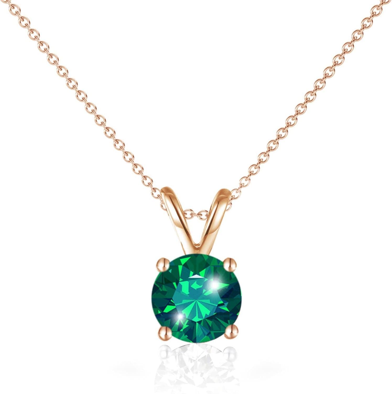 St.Claire 18K Swarovski Crystal Jewelry Necklaces Rose Gold Pendant Necklace Dainty Cubic Zirconia Necklace for Women Jewelry Necklace Happy Mother's Day Gifts Wedding Anniversary