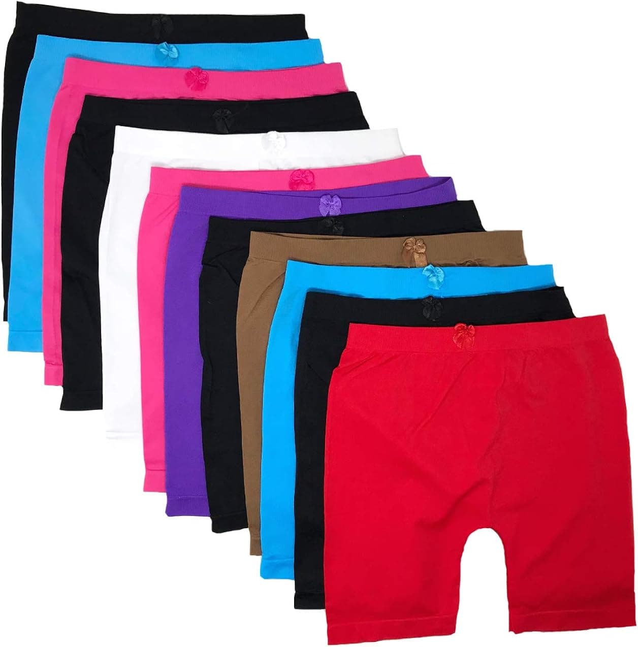 I&S Little Girls Bike Shorts Dance Underwear Sports 6, 12 Packs for Sports Play Or Under Skirts