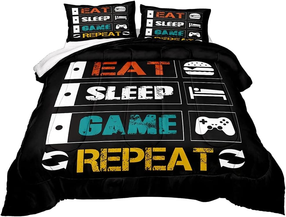 Z.Jian HOME Gaming Comforter for Boys Teen,Game Contoller Bedding Set for Boys Kids,Down Alternative Comforter for All Season,Gamer Home Decor for Boys Comforter Set (Comforter-Game33, Queen)