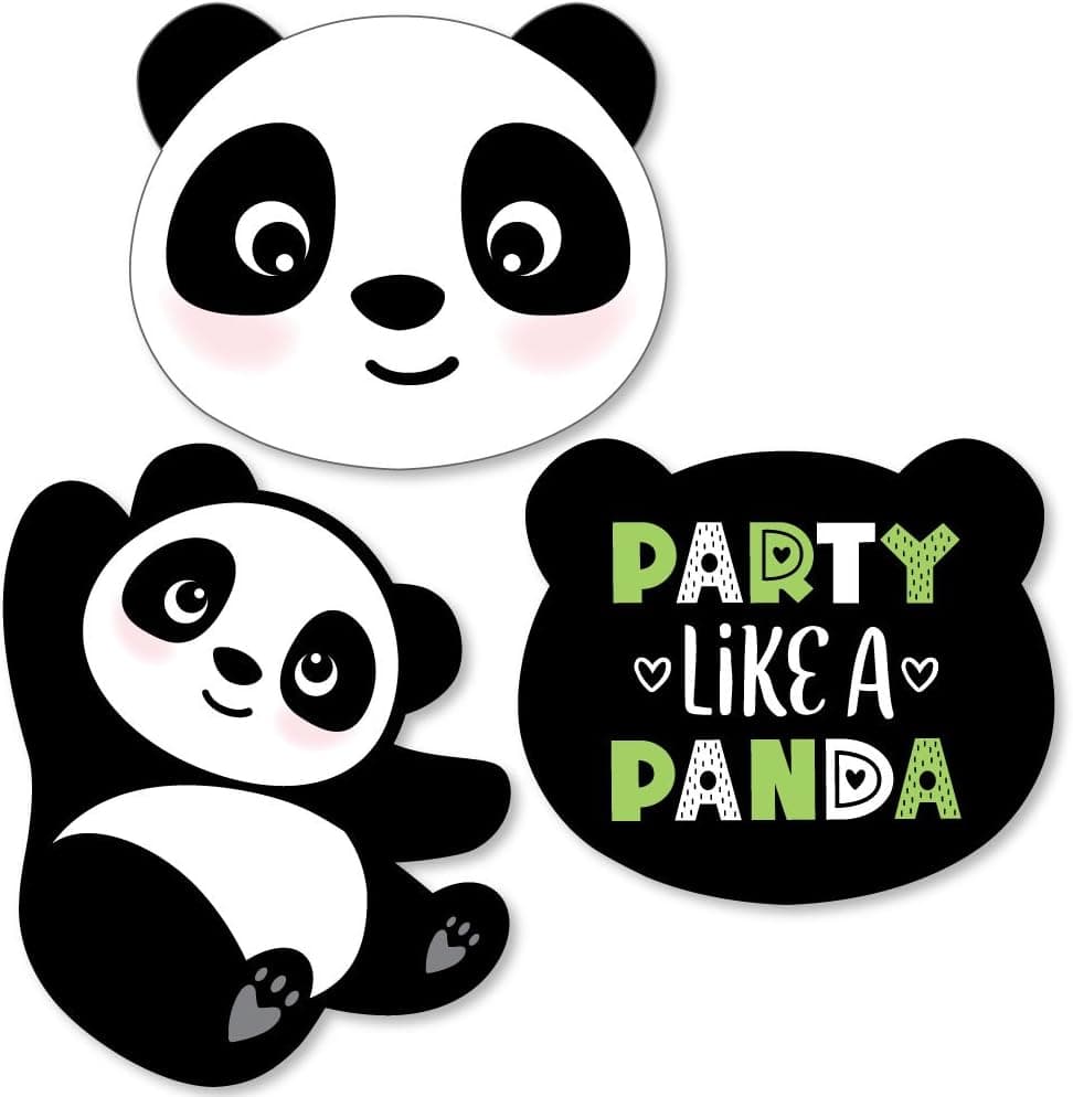 Big Dot of Happiness Party Like a Panda Bear - DIY Shaped Baby Shower or Birthday Party Cut-Outs - 24 Count